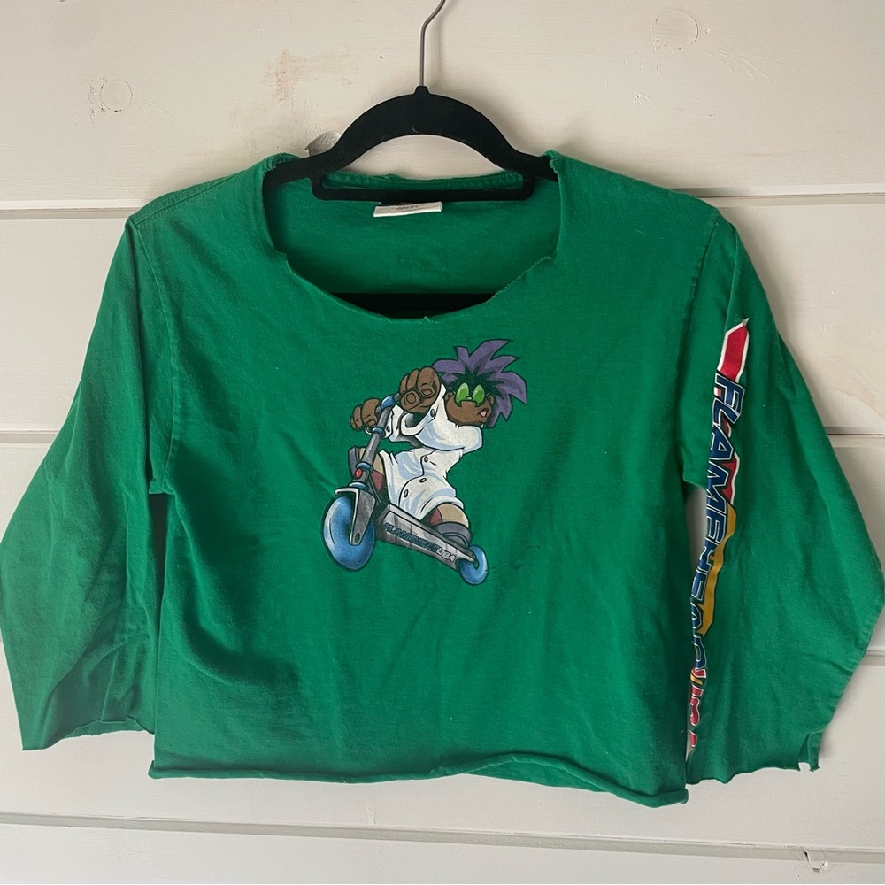 Vintage 90's JNCO Flamehead USA Skateboard Long Sleeve Youth Medium
